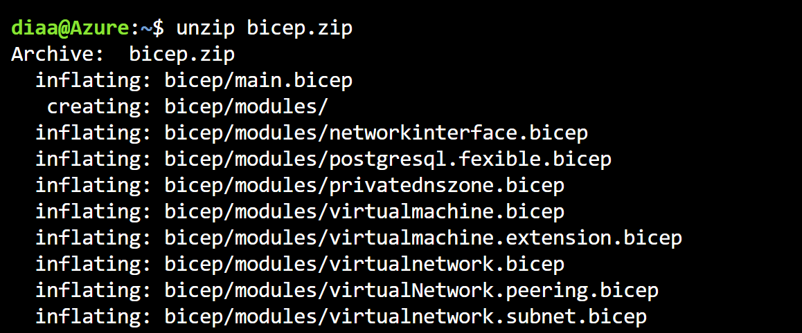 Uncompress the downloaded file Templates