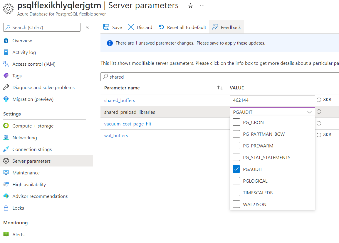 pgAuditWhitelistExtensions